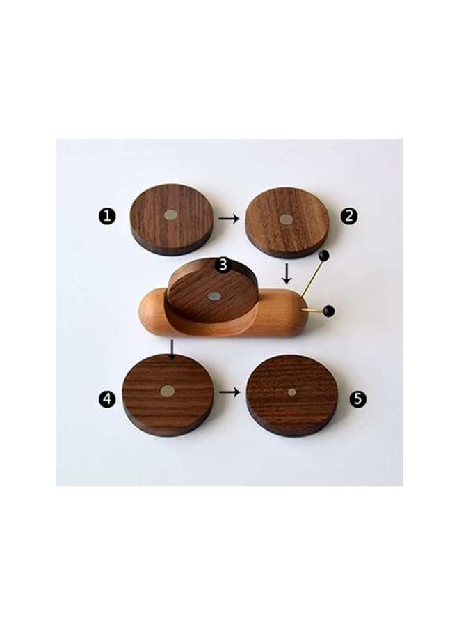 The Bros Wood Coaster Set, Snail Shape Wooden Coasters, Heat Insulation Coffee Tea Coaster for Dining Home Decor Housewarming Gift (Black Walnut) - Image 5