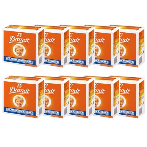 Brandt Zwieback Rusk | Sweetened Crispy Bread | Perfect for Teething Children | Enjoy With Sweet or Savory toppings | 8 oz each [Pack of 10] - Image 2