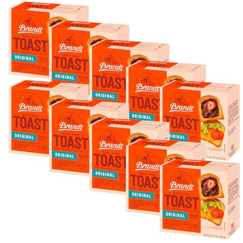 Brandt Zwieback Rusk | Sweetened Crispy Bread | Perfect for Teething Children | Enjoy With Sweet or Savory toppings | 8 oz each [Pack of 10] - Image 1