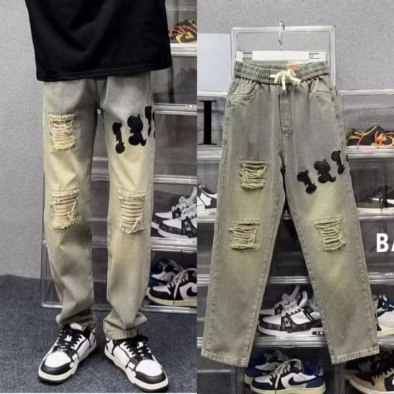 Unisex Classic Denim Jeans Loose Fit Daily Outdoor Wear - Image 3