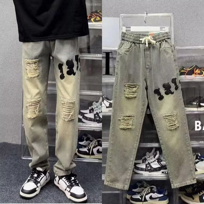 Unisex Classic Denim Jeans Loose Fit Daily Outdoor Wear - Image 1