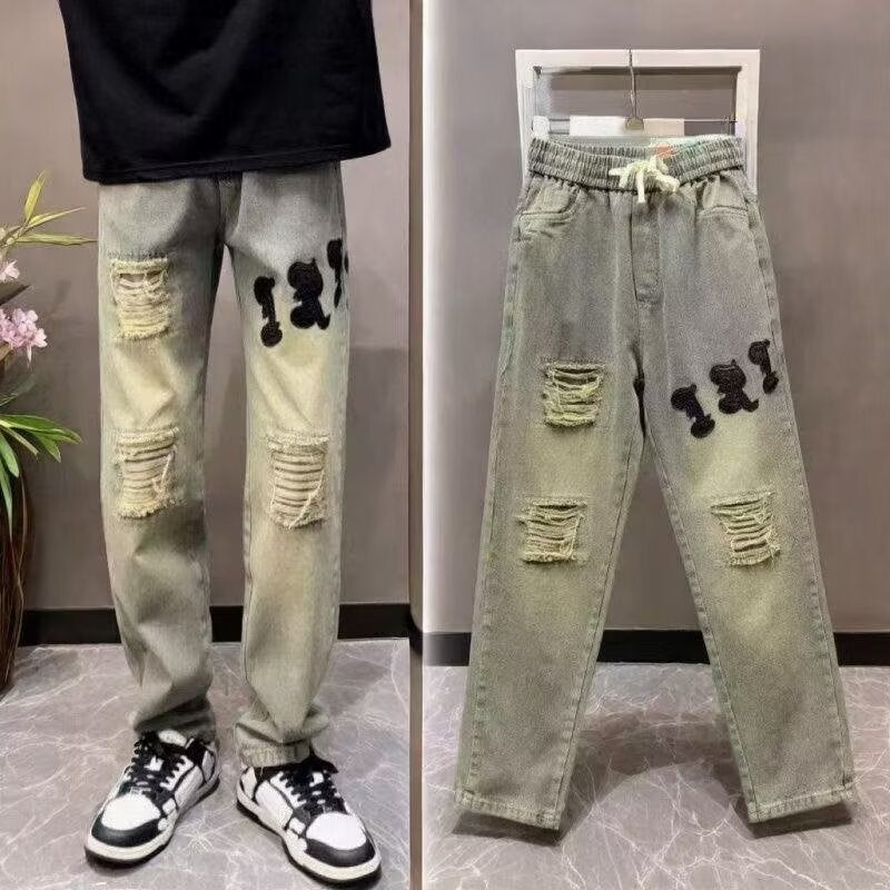 Unisex Classic Denim Jeans Loose Fit Daily Outdoor Wear - Image 2