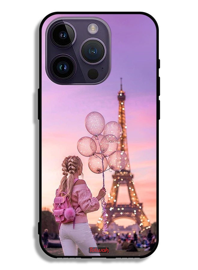 Tolwak Apple iPhone 14 Pro Protective Case Girl Holding Balloons - Image 2