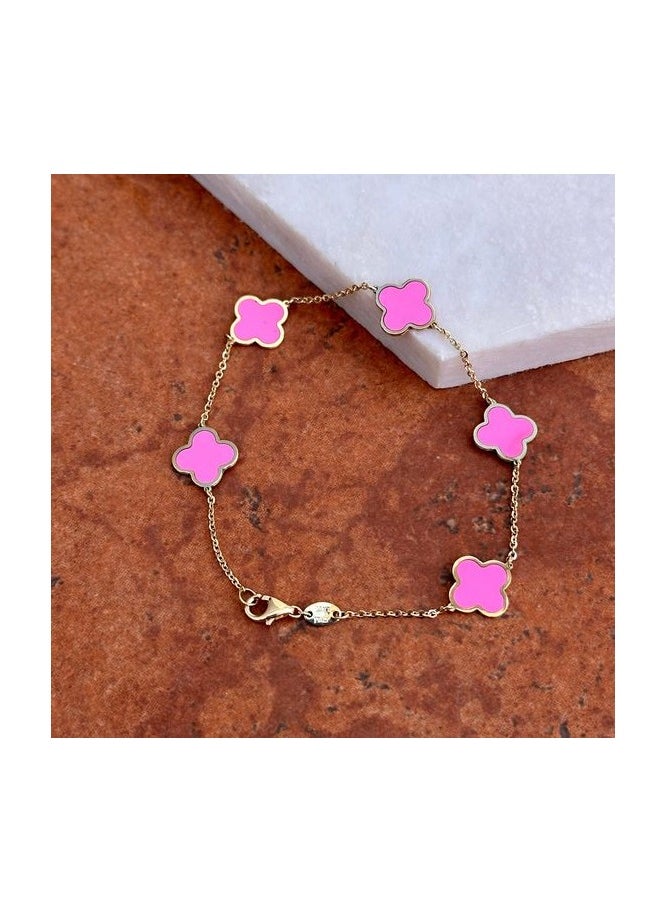 MIRFA Four Leaf Clover Bracelet (Pink)  - Image 2
