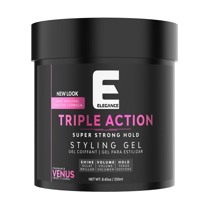 E Elegance Venus Fragrance Triple Action Hair Gel for Men And Women  Super Strong Hold Extreme Volume And Long Lasting Shine  Flake Free And Refreshing Fragrance  All Hair Types 845 oz