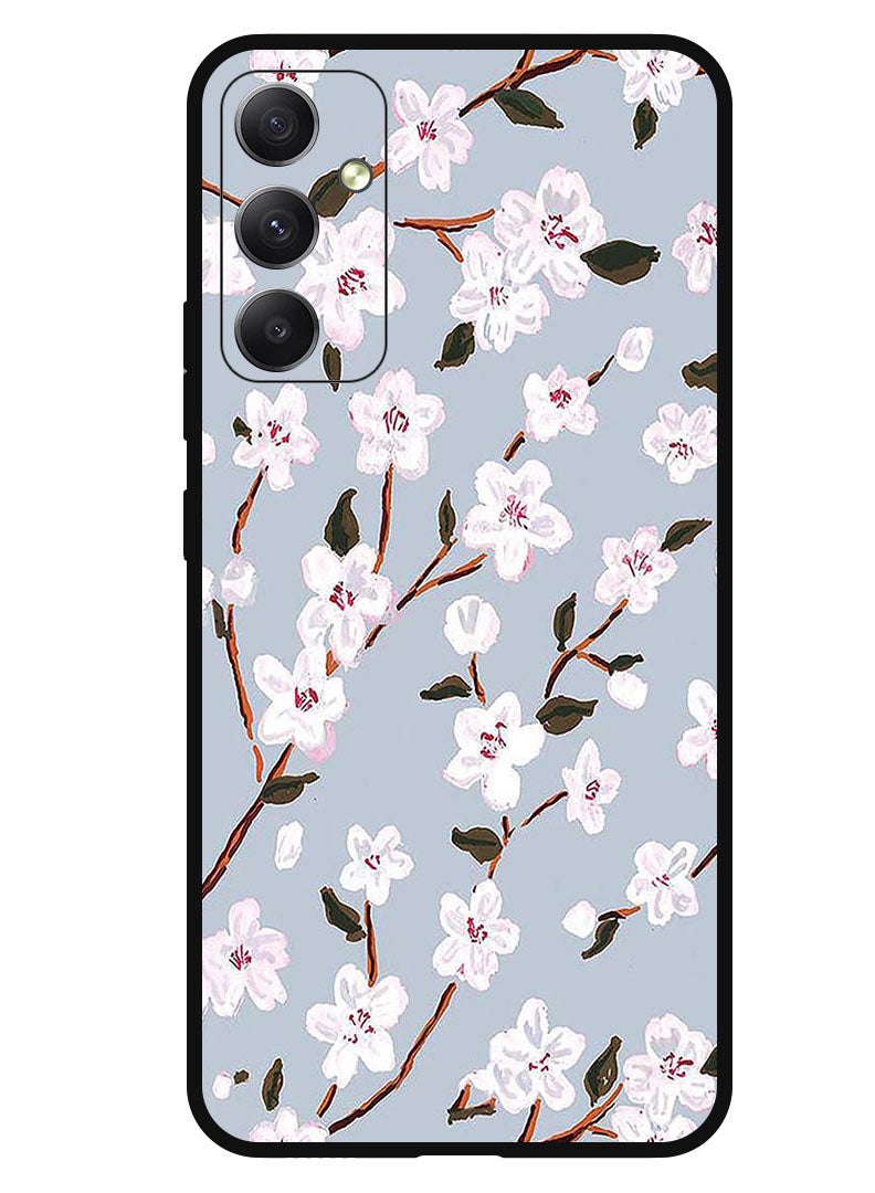 Theodor Protective Case Anti Scratch Shock Proof Bumper Cover For Samsung Galaxy A05s White Flower - Image 1