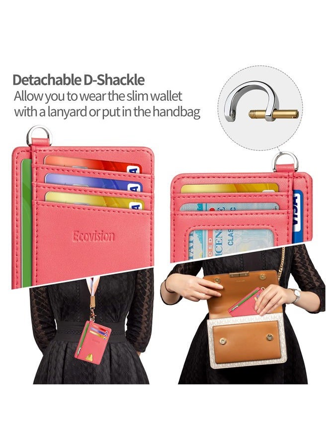 EcoVision Slim Minimalist Front Pocket Wallet, RFID Blocking Credit Card Holder Wallet with Detachable D-Shackle for Men Women - Image 3