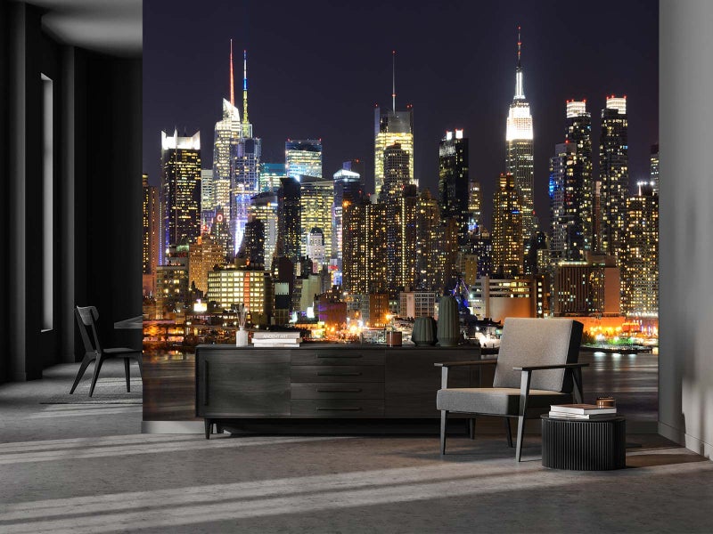CliouarWall Mural 3D Wallpaper for Bedroom Living Room Manhattan Night View New York City Photo 103 x 69Not SelfAdhesive