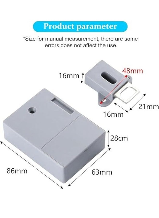 Smart Closet Lock, Invisible Lock with 3 Key Chains and 1 Card, No Holes, Electronic RFID Card Hole, for Sauna Libraries, Factories and Offices, Safe Box