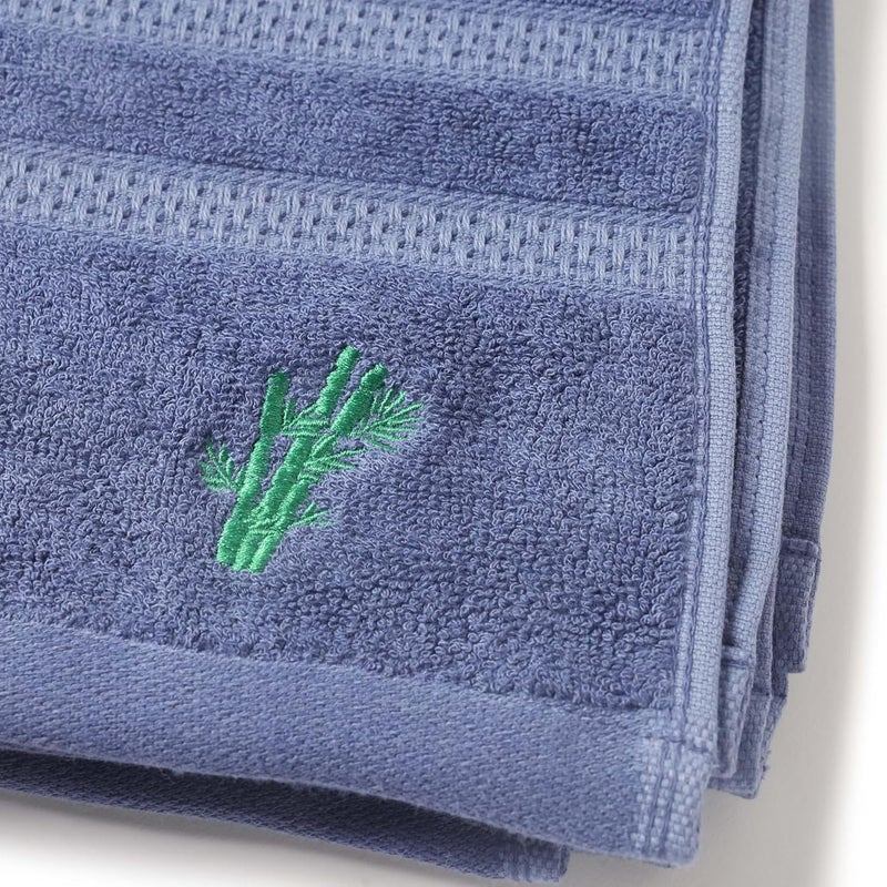 Feather & Spun Feather Spun Bamboo Cotton Hand Towel Lavender Fragrance OekoTEX Standard 100 Double Needle Stitch Anti Microbial 600 GSM 40 cms x 71 cms Midnight Indigo Pack of 2 - Image 3