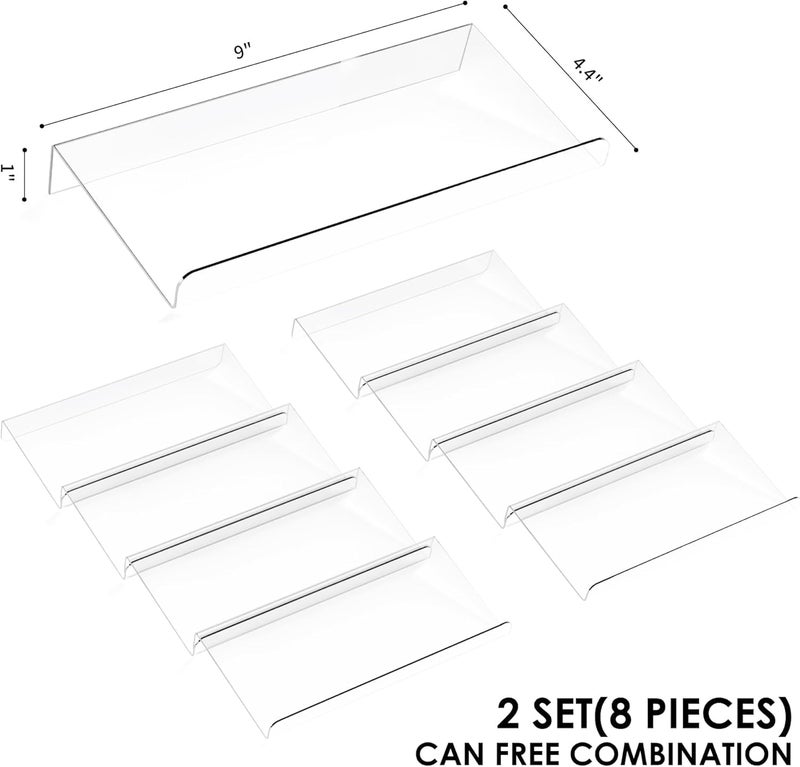 UREVO 4 Tier Spice Drawer Rack - Expandable Clear Acrylic Organizer (2 Sets) - Image 2