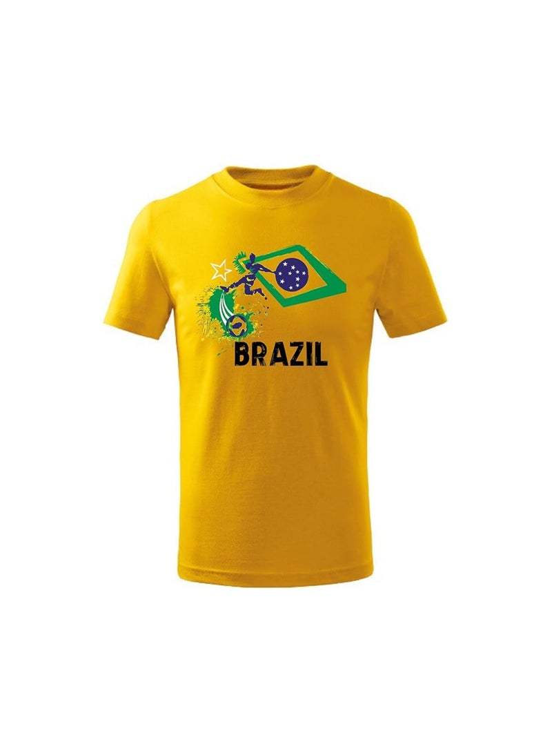Brazil Football World Fans Printed TShirts Supporting The Football Jersey TShirts For Men|Women|Kids To Win The Cup