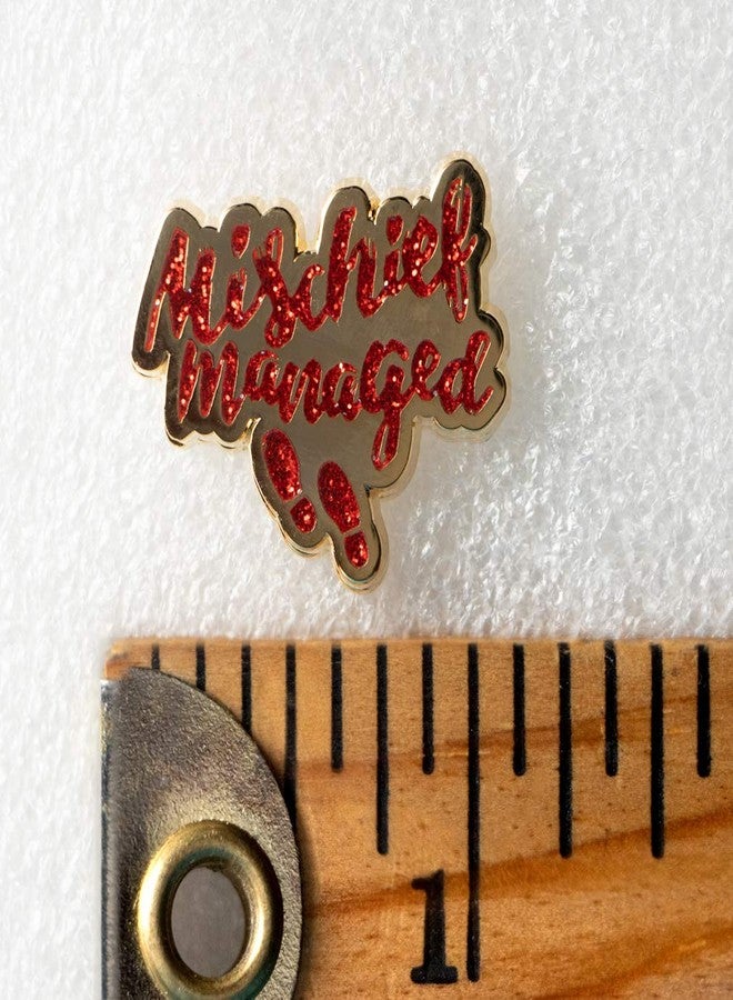 Ata-Boy Harry Potter Mischief Managed Glitter Inset 1" Full Color Enamel Pin - Image 3