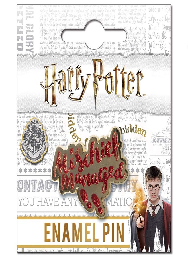 Ata-Boy Harry Potter Mischief Managed Glitter Inset 1" Full Color Enamel Pin - Image 2