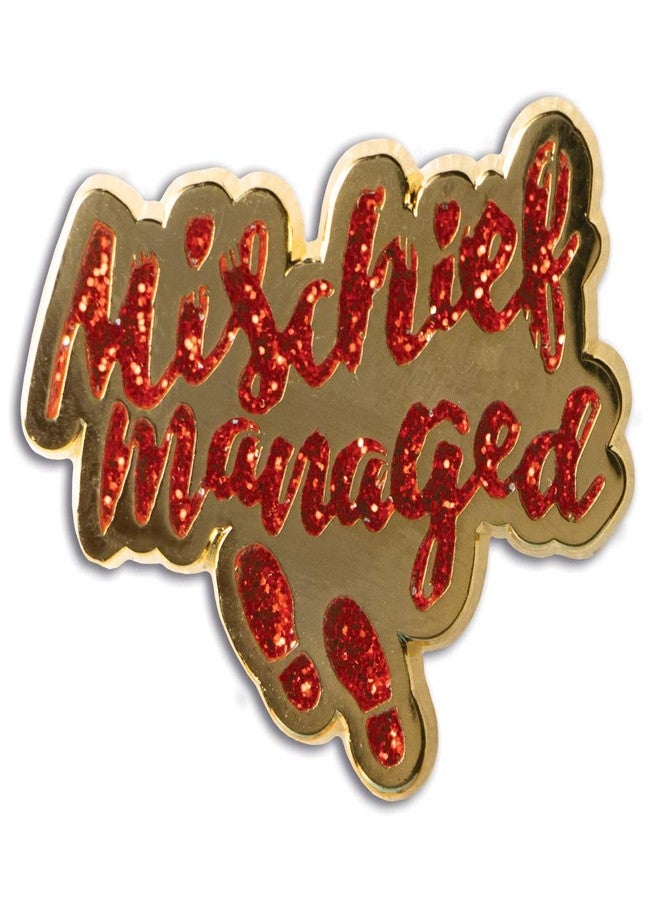 Ata-Boy Harry Potter Mischief Managed Glitter Inset 1" Full Color Enamel Pin - Image 1