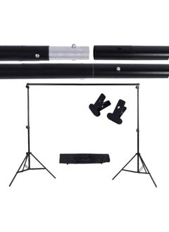 General Adjustable Background Support Stand Photo Backdrop Crossbar Kit With Two Clamps Black  - Image 1