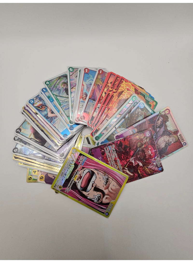 Card Game – 50 Japanese Cards Bulk Lot (No Duplicates, 1 SR + 1 Leader Guaranteed)