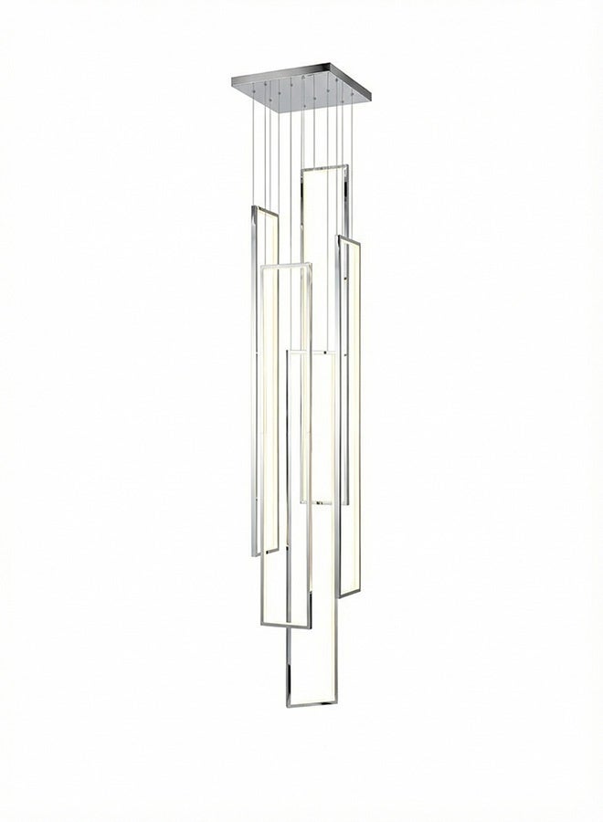 BUY4LESS -  Modern Lighting, Chandelier, Chrome Color, D:40+100*10,H:200 cm, Suitable for stairs, villas, lobby, living room, Adjustable height - Image 1