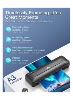 SYOSI Cold and Thermal Laminator with Laminating Sheets for A3/A4/A5/A6,  5-in-1 Lamination Machine Quick Heating Laminator Portable Laminator Document Laminator Laminating Machine for Home Office School  - Image 5