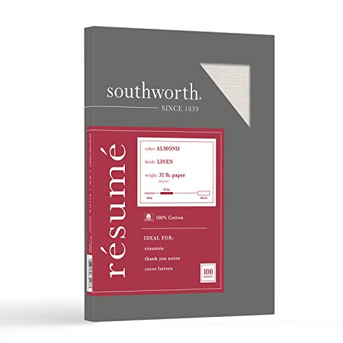 Southworth® 100% Cotton Résumé Paper, 8 1/2" x 11", 32 Lb, 100% Recycled, Almond, Pack Of 100 - Image 1
