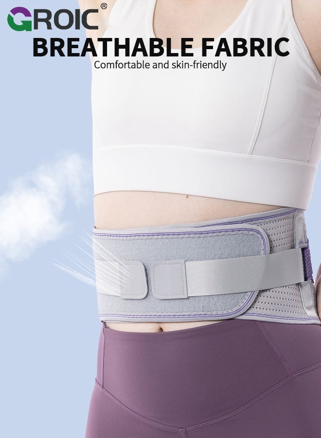 GROIC Waist Trimmer,Waist Support Belt for Lower Back Pain Relief, Adjustable Breathable Lumbar Brace with Double Straps for Men & Women, Waist Trainer for Work, Exercise, and Daily Wear - Image 4