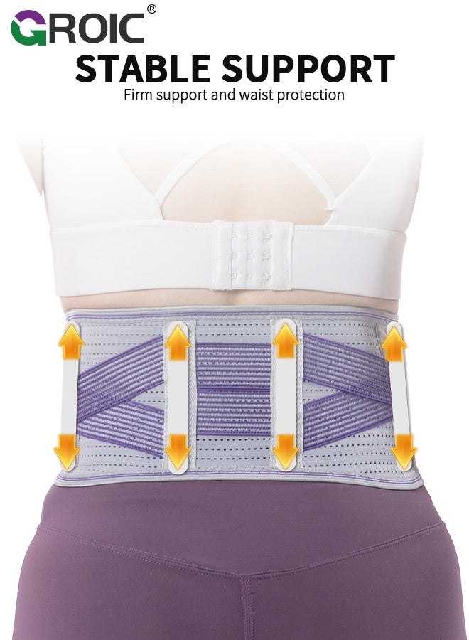 GROIC Waist Trimmer,Waist Support Belt for Lower Back Pain Relief, Adjustable Breathable Lumbar Brace with Double Straps for Men & Women, Waist Trainer for Work, Exercise, and Daily Wear - Image 3