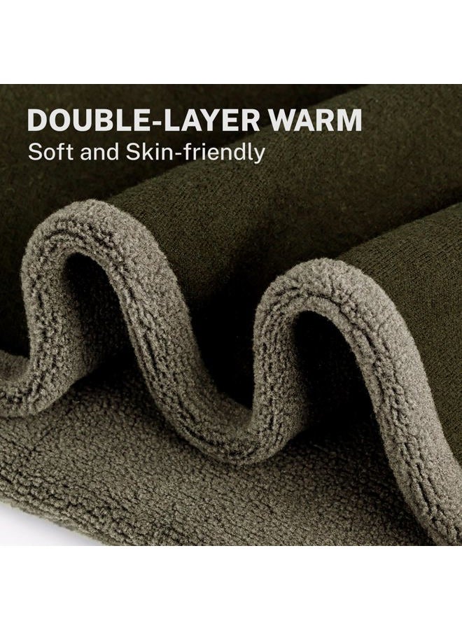 GXCROR Winter Tube Scarf, Reversible Fleece Neck Tube, Windproof Face Mask, Warm Neck Warmer for Men and Women, olive green, Einheitsgröße - Image 3