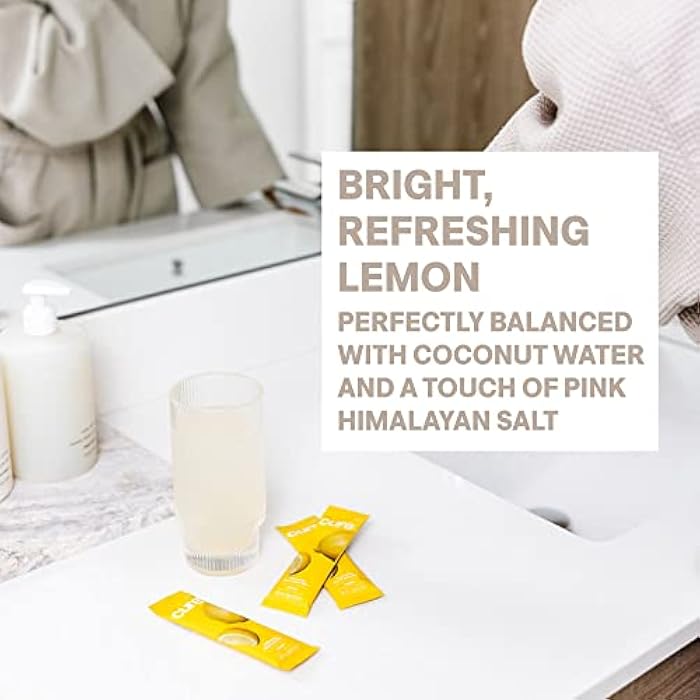 Cure Hydration | Plant-Based Electrolyte Drink Mix | No Added Sugar | FSA & HSA | Dehydration Relief Powder Made with Coconut Water | Non-GMO | Vegan | Pouch of 14 Packets - Lemonade - Image 5