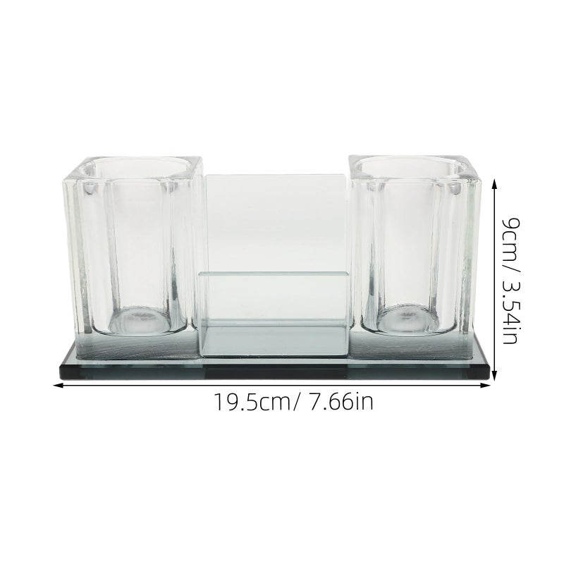 Acrylic Desktop Microphone Stand Holder with Dual Slot for KTV Office Live Sound Use - Image 3