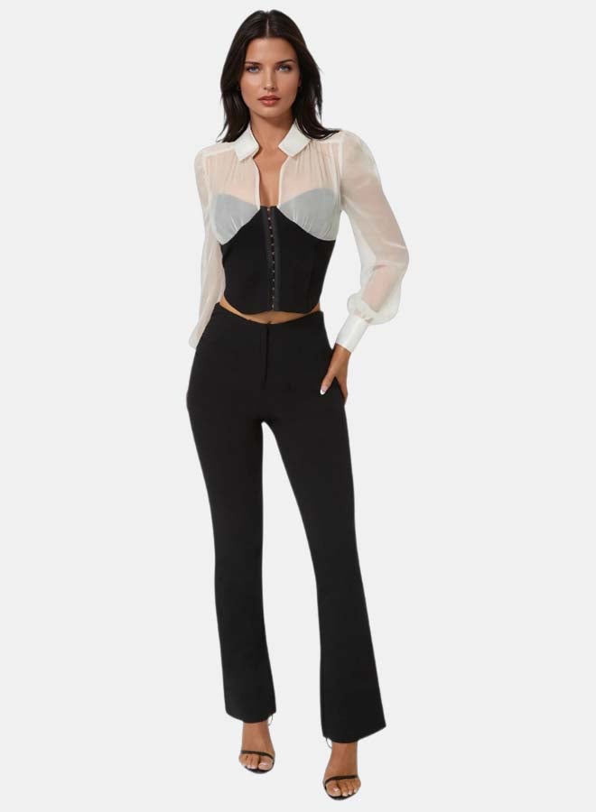 bebe High Waist Stretch Mini Bootcut Pant - Image 1