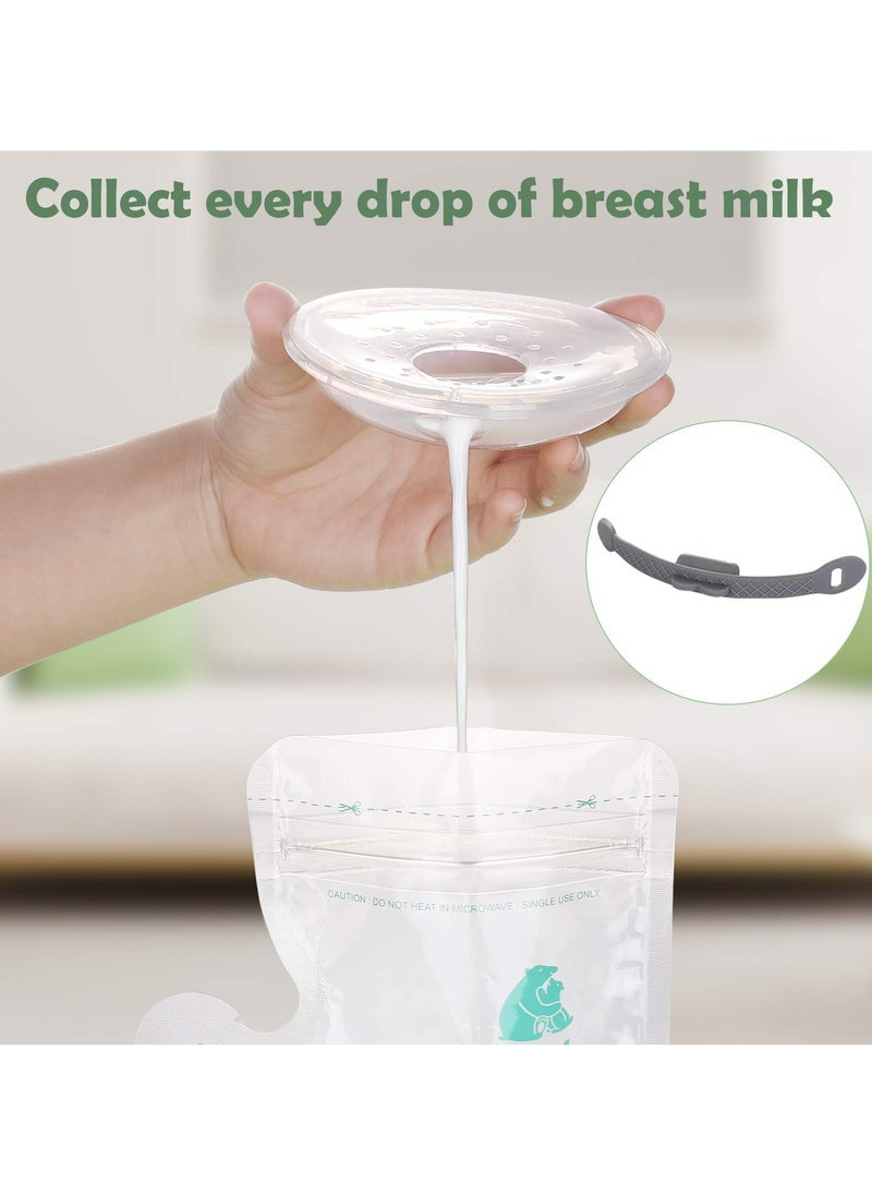 Milk Collection Shells, 2PCS Milk Collector, 70ML Milk Catcher, Silicone Breast Milk Collector, Milk Savers for Breastfeeding(Silicone Storage Box)