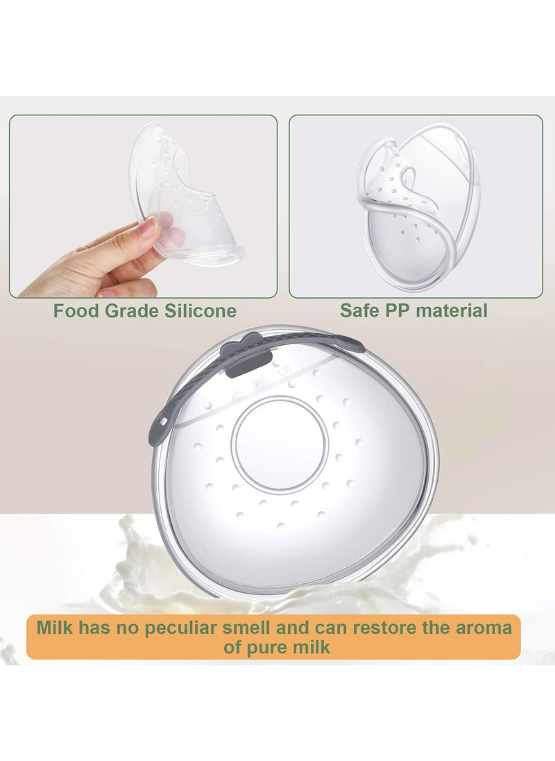 Milk Collection Shells, 2PCS Milk Collector, 70ML Milk Catcher, Silicone Breast Milk Collector, Milk Savers for Breastfeeding(Silicone Storage Box)