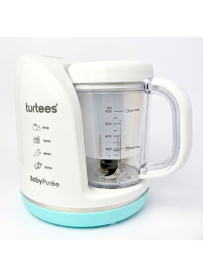 ترتيس جهاز تحضير طعام الأطفال من تورتيز، طباخ أرز ومعكرونة مع قدر بخار وخلاط، سعة 600 مل، خالي من مادة BPA، سهل التنظيف، قوة بخار 400 واط، لون أبيض. - Image 1