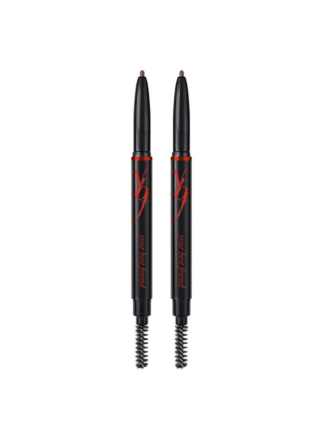ybf Beauty Eyebrow Pencil Universal Automatic Brow Pencil With Spoolie Brush Perfect Eyebrow Makeup Shaper And Filler For Women All Hair Colors & Skin Tones Taupe Eyebrow Liner 2 Pack - Image 1