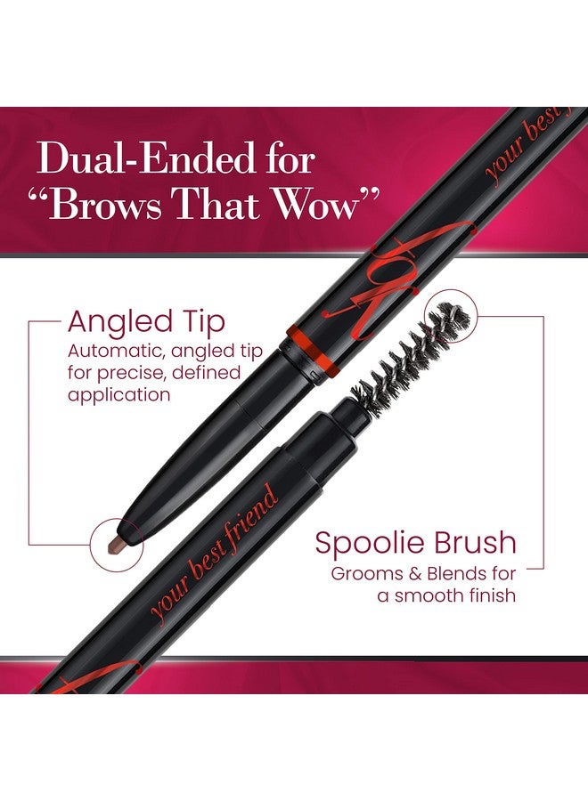 ybf Beauty Eyebrow Pencil Universal Automatic Brow Pencil With Spoolie Brush Perfect Eyebrow Makeup Shaper And Filler For Women All Hair Colors & Skin Tones Taupe Eyebrow Liner 2 Pack - Image 3