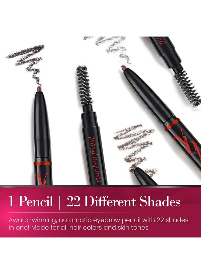 ybf Beauty Eyebrow Pencil Universal Automatic Brow Pencil With Spoolie Brush Perfect Eyebrow Makeup Shaper And Filler For Women All Hair Colors & Skin Tones Taupe Eyebrow Liner 2 Pack - Image 2