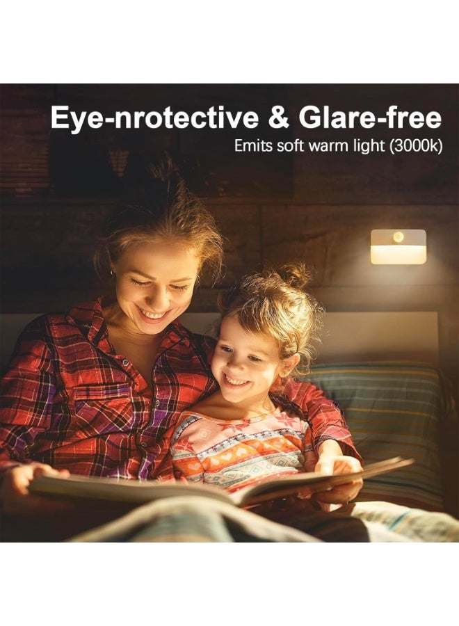 NANAO 3 عبوات من ضوء الليل بحساس حركة، ضوء دافئ يعمل بالبطارية بدون سلك، إضاءة تحت الخزائن، مصباح ليلي للسلالم، الخزانة، المنضدة، المطبخ، داخلي، خارجي - Image 4