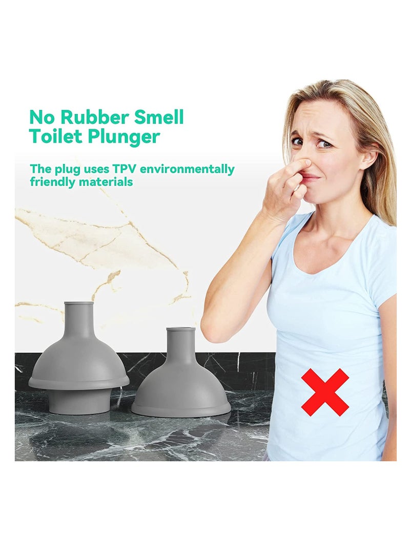 Barakah oilet Plunger and Brush, Bowl Brush and Plunger Combo with Holder for Bathroom Cleaning, 2-in-1 Heavy Duty Plunger Set with Powerful Pump & Unique Water Storage Design(White, 1 Set) - Image 2