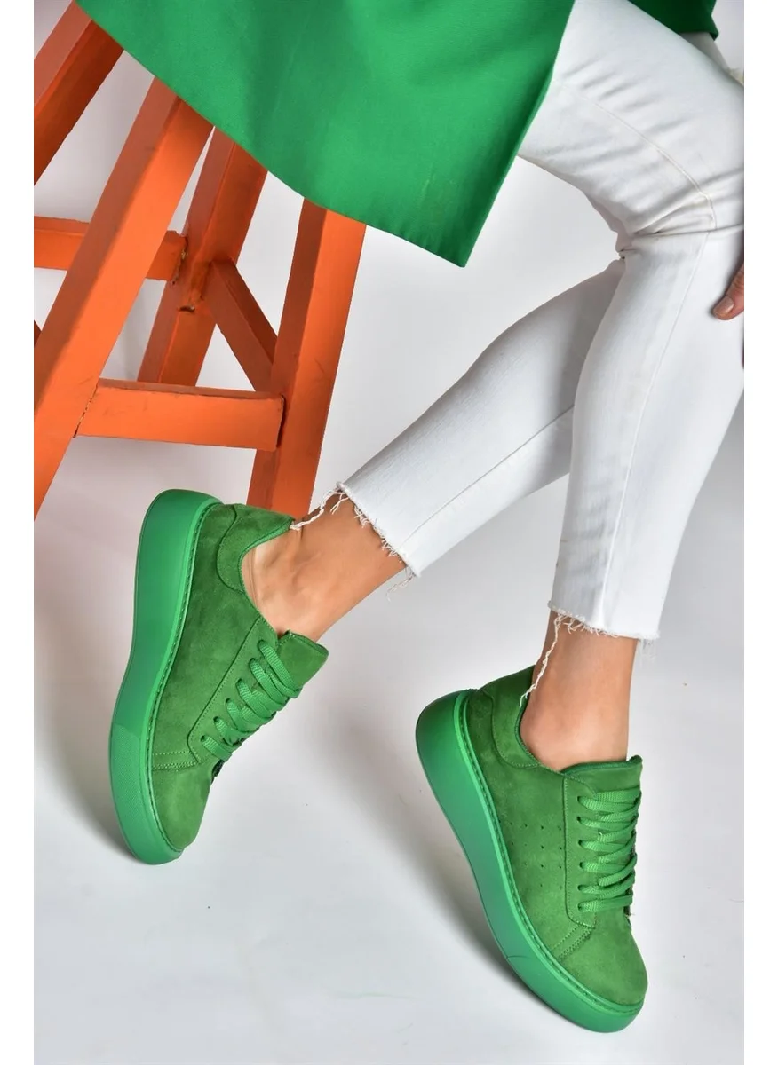 Fox Shoes P602045002 Green Suede Women's Sports Shoes Sneakers