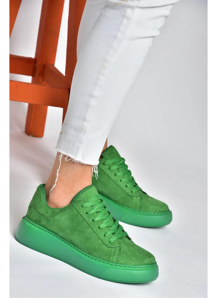 Fox Shoes P602045002 Green Suede Women's Sports Shoes Sneakers