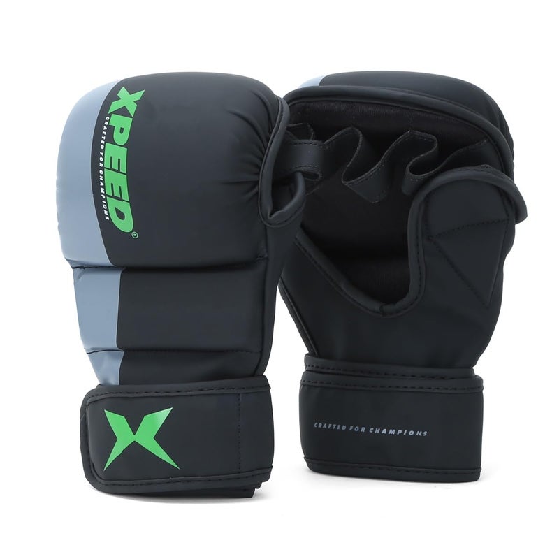 XPEED Striking Grappling Gloves, XP1504 PU Grappling Glove for Martail Arts, Combat Sports, MMA, Training Gloves, Versatile Sports Gloves | Wrap Around Hook & Loop Closure (L/XL, Green) - Image 1