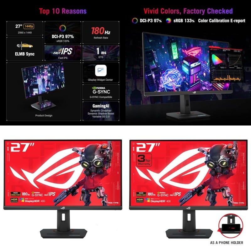 ASUS ASUS Rog Strix 27 Qhd Gaming Monitor XG27acs 27 inch ZF2B1ABF4F1C04B11F81AZ