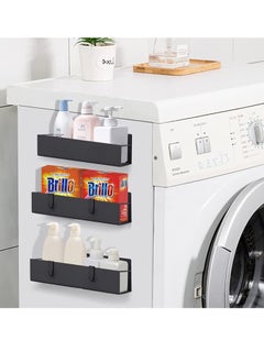 Hanayo 4 Pack Kitchen Refrigerator Side Shelf Moveable Fridge Magnetic Spice Racks Punch Free Storage Rack  - Image 3