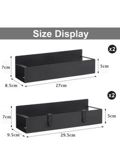 Hanayo 4 Pack Kitchen Refrigerator Side Shelf Moveable Fridge Magnetic Spice Racks Punch Free Storage Rack  - Image 4