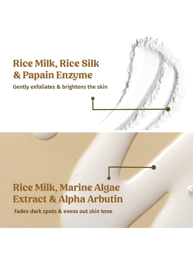 Vilvah Store Milk Powder Face Wash & Milk Drops Brightening Serum Combo | For Bright & Glowing Skin | All Skin Types | For Both Men & Women | Pack of 2 - Image 2