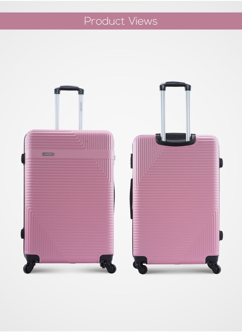 PARAJOHN Neto 3 Piece ABS Hardside Spinner Luggage Trolley Set 20/24/28 Inch Pink  - Image 2