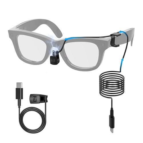 HIBLOKS كابل شحن USB-C من HIBLOKS لنظارات Ray-Ban Meta Wayfarer/Skyler (الجيل 2) وOakley Meta HSTN، بطول 3.9 قدم، كابل خالي من التشابك، مزود بم stabilizer للجهد وحماية PTC، لشحن بنك الطاقة/الهاتف/السيارة/الكمبيوتر المحمول - Image 1