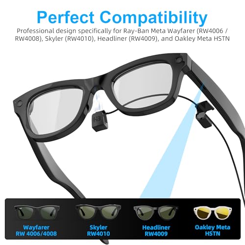 HIBLOKS كابل شحن USB-C من HIBLOKS لنظارات Ray-Ban Meta Wayfarer/Skyler (الجيل 2) وOakley Meta HSTN، بطول 3.9 قدم، كابل خالي من التشابك، مزود بم stabilizer للجهد وحماية PTC، لشحن بنك الطاقة/الهاتف/السيارة/الكمبيوتر المحمول - Image 2