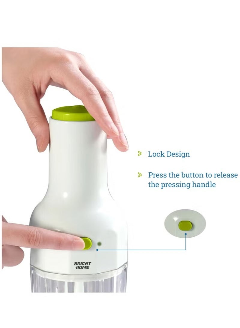 برايت هوم قطاعة الخضروات اليدوية: مفرمة تعمل يدويًا للبصل والثوم والفواكه - قطاعة المطبخ وتقطيع القطاعة وقطاعة المروحية اليدوية - Image 5