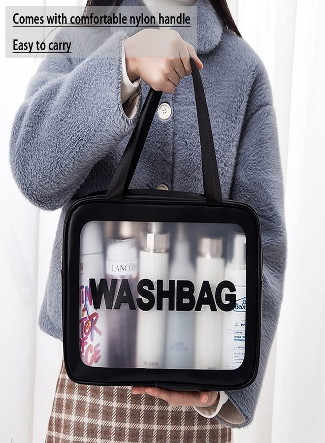 Sadvidhya Faux Leather Water-Resistance Toiletries Cosmetics Makeup Storage Organizer Bag for Girls and Women (Black) - Image 5